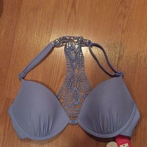 Lattice Back Bathing Suit Top